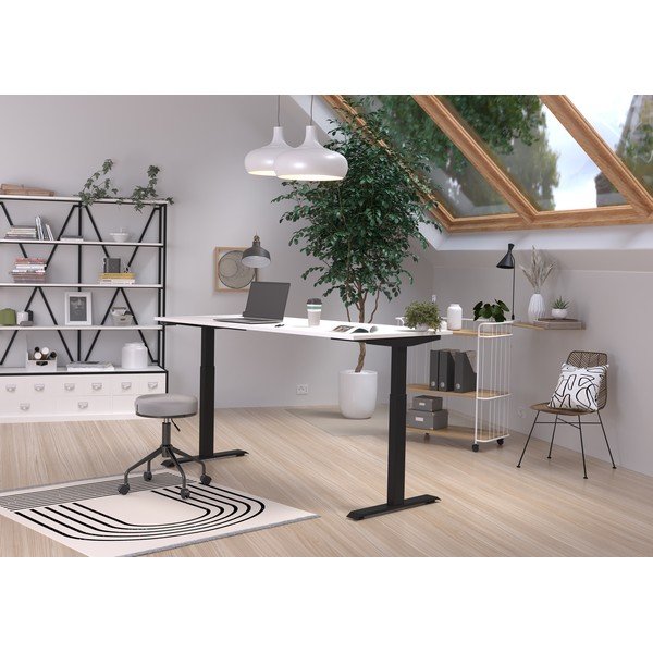 Birou cu blat alb cu înălțime ajustabilă electric 80x180 cm Jet – Germania-image-1
