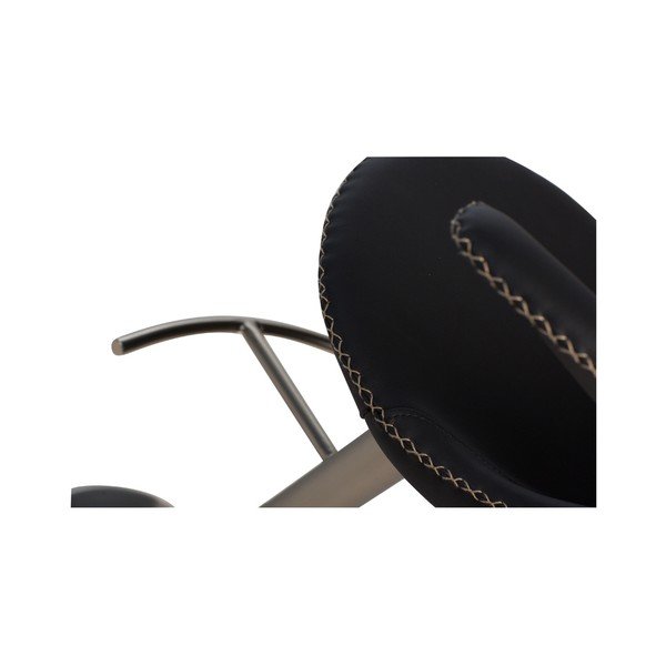 Scaun de bar reglabil cu șezut din piele DAN-FORM Denmark Flair, negru-image-1