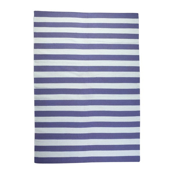 Covor de lână Geometry Stripes Purple & White, 160x230 cm
