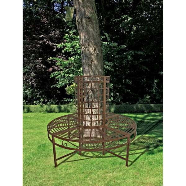 Bancă de grădină neagră/maro închis din metal Larissa – Garden Pleasure-image-1