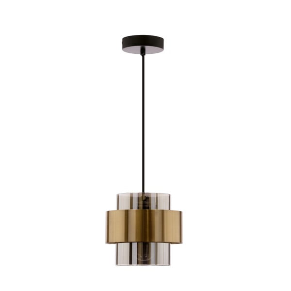 Lustră neagră cu abajur din sticlă ø 18 cm Spiega – Candellux Lighting