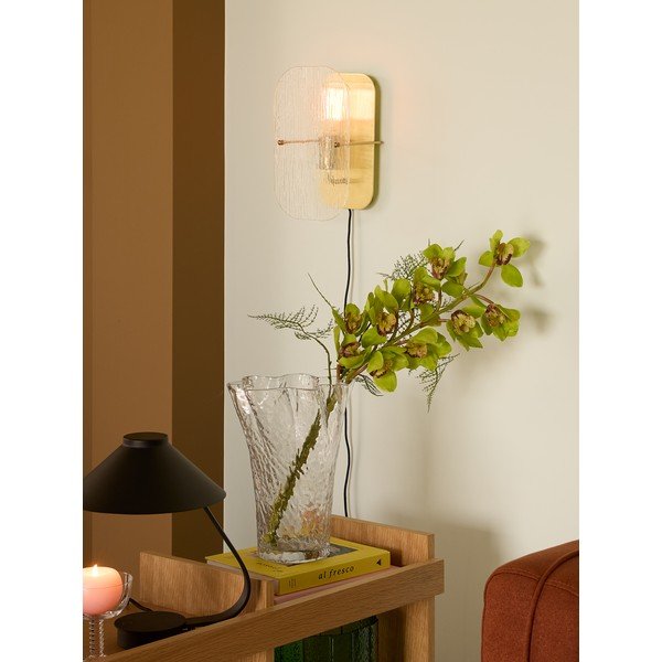 Aplică de perete alămie cu alimentare la priză Ruffle – Hübsch-image-1