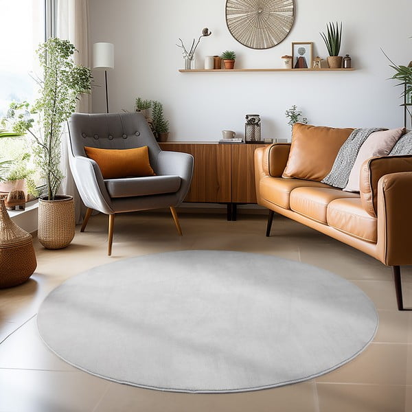 Covor gri deschis lavabil rotund ø 200 cm Sky – Ayyildiz Carpets-image-1