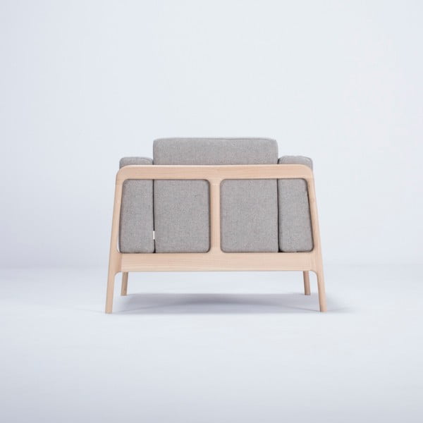 Fotoliu din lemn de stejar Gazzda Fawn, gri-image-3