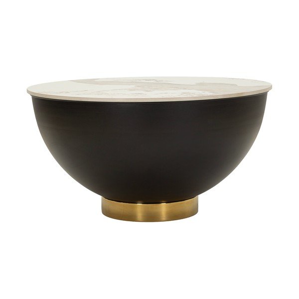 Măsuță de cafea maro rotundă din metal ø 73 cm Glam – Mauro Ferretti