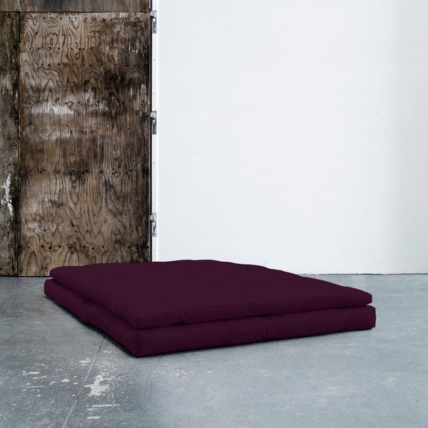 Canapea extensibilă cu detalii din piele Karup Buckle Up Purple Plum-image-1