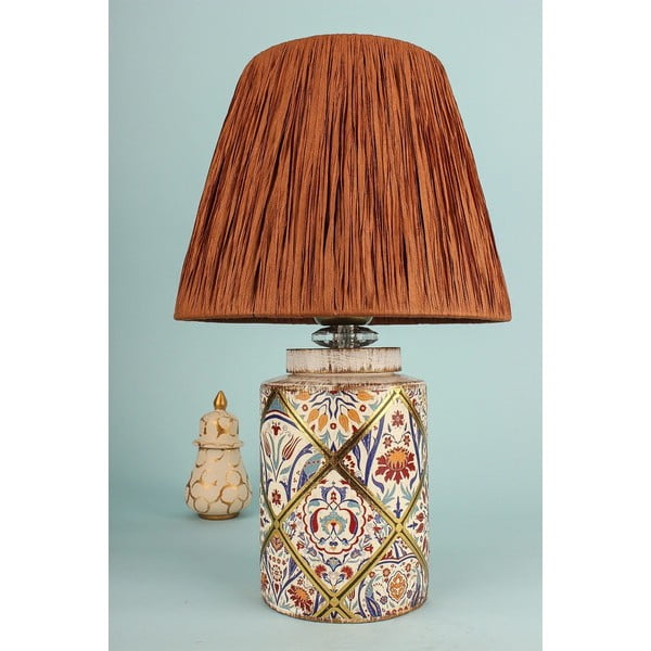 Veioză teracotă cu abajur din sfoară din hârtie (înălțime 40 cm) Alev – Opviq lights-image-1