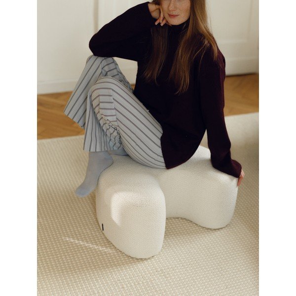 Puf bej cu tapițerie din țesătură bouclé Ü – noo.ma-image-2