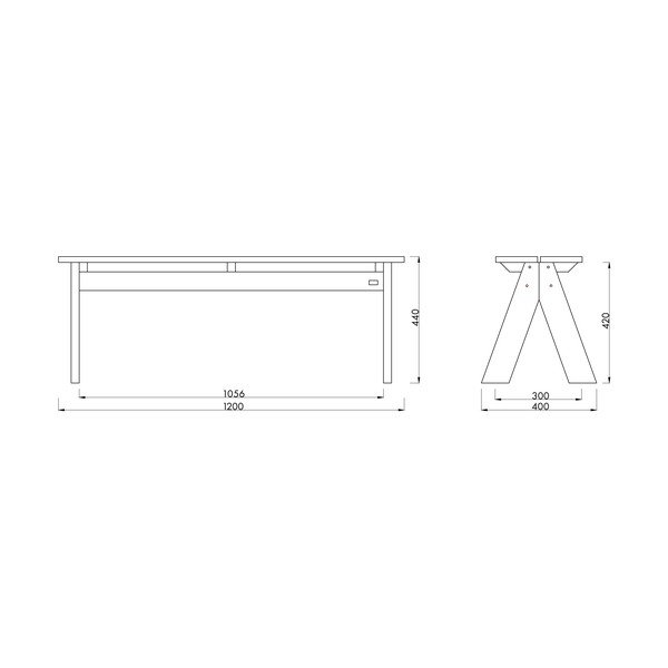 Bancă de grădină albastră din lemn masiv Navo – noo.ma-image-3