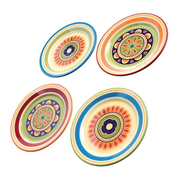 Set 4 farfurii colorate pentru aperitive Brandani, ⌀ 22 cm