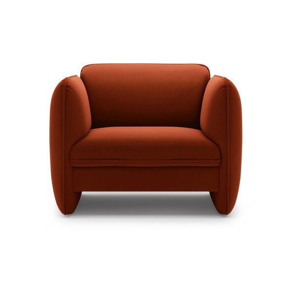 Fotoliu cărămiziu cu tapițerie din catifea Georgia – Micadoni -image-2