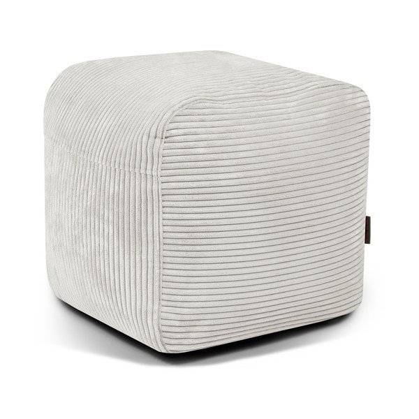 Fotoliu bean bag crem cu tapițerie din catifea reiată Plus 50 Lounge – SLOWDOWN