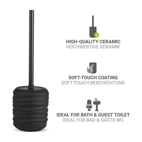 Perie de WC neagră din ceramică Illana – Wenko-image-3