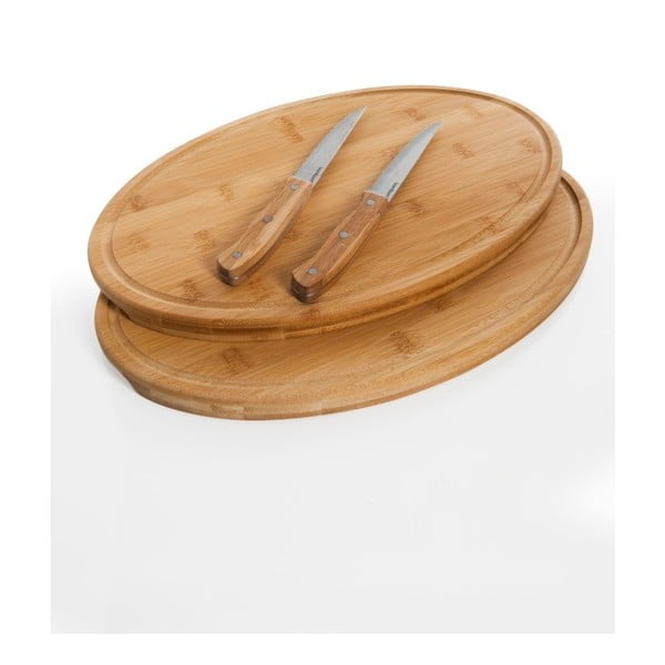 Set 2 tocătoare din bambus cu cuțite pentru carne Bambum Molida 