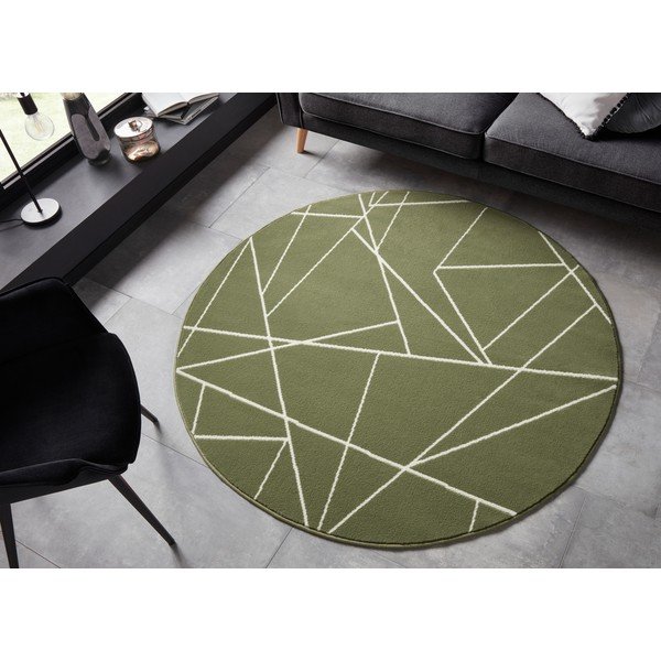 Covor Ragami Velvet, ø 140 cm, verde-image-1