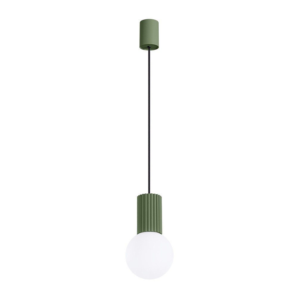 Lustră verde din sticlă opal ø 12 cm Orbital – Sollux