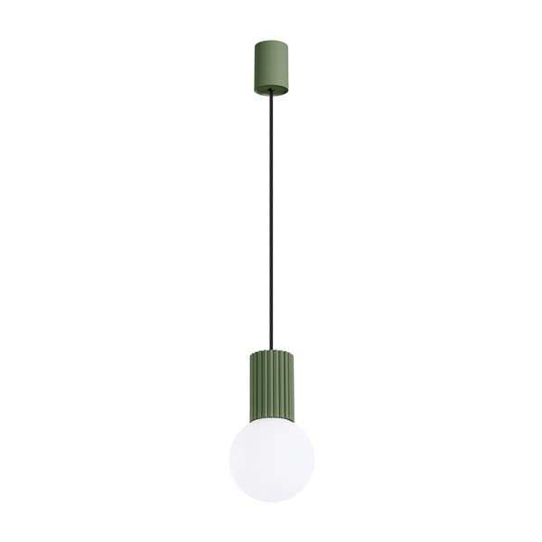 Lustră verde din sticlă opal ø 12 cm Orbital – Sollux