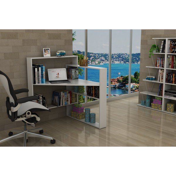 Birou cu spațiu pentru depozitare Rafevi Pisagor, alb-image-4