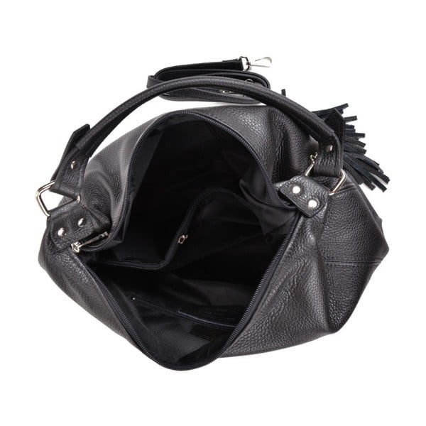 Geantă din piele Sofia Cardoni Bruhna, negru-image-2