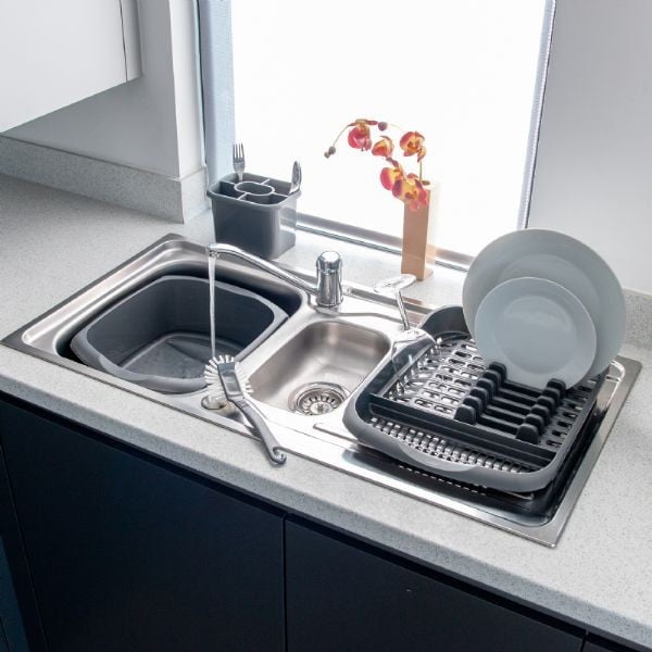 Lighean rectangular din plastic Addis, 38 x 32 x 14 cm, roșu cărămidă-image-1