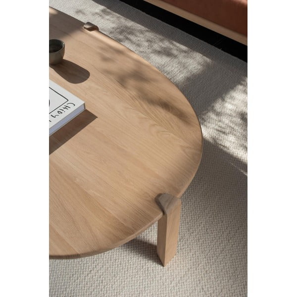 Măsuță de cafea în culoare naturală din lemn de stejar 100x180 cm Kulin – Gazzda-image-4