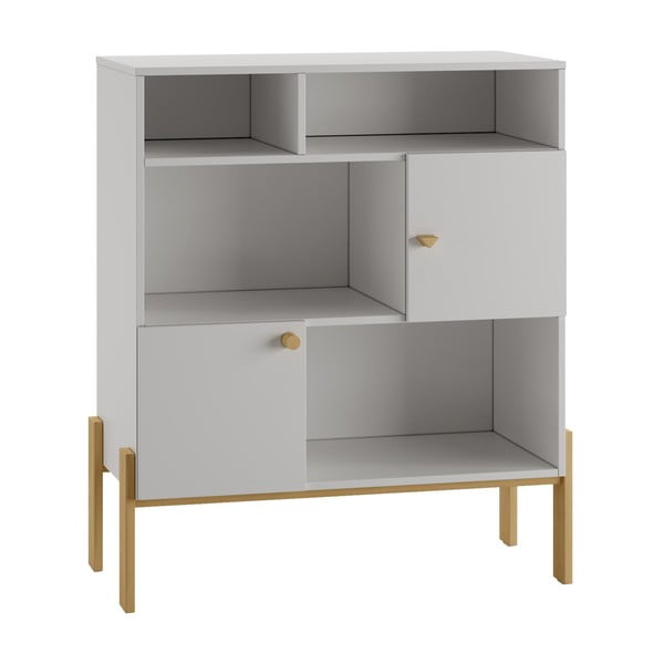 Bibliotecă de copii gri deschis 100x120 cm Cube - Pinio-image-3