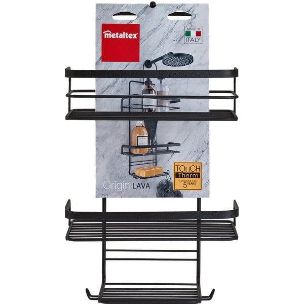 Raft suspendat pentru baie Metaltex Origin Lava, negru-image-2