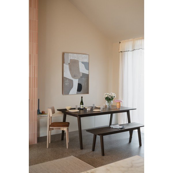 Masă de dining extensibilă cu blat cu aspect de lemn de stejar 90x180 cm Melfort – Rowico-image-1