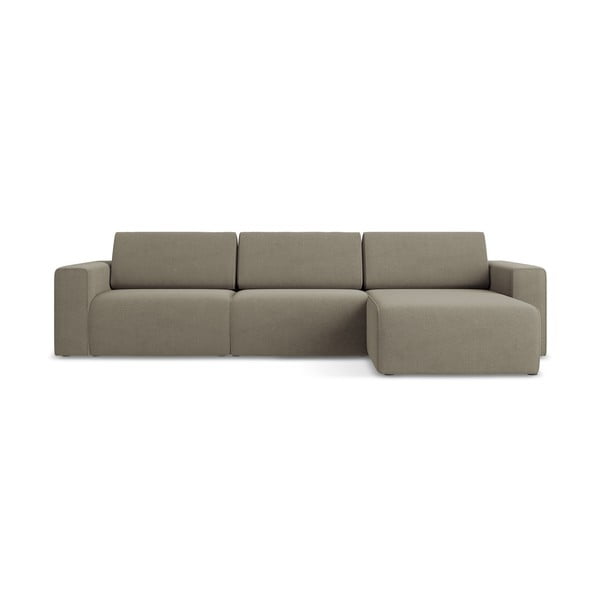 Colțar modular maro deschis (cu colț pe partea dreaptă) Kalea – Makamii