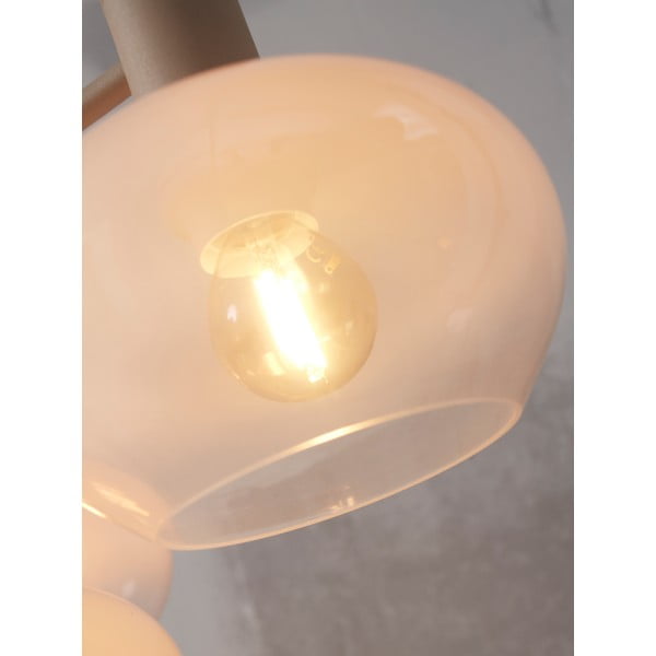 Lustră albă cu abajur din sticlă ø 43 cm Bologna – it's about RoMi-image-2