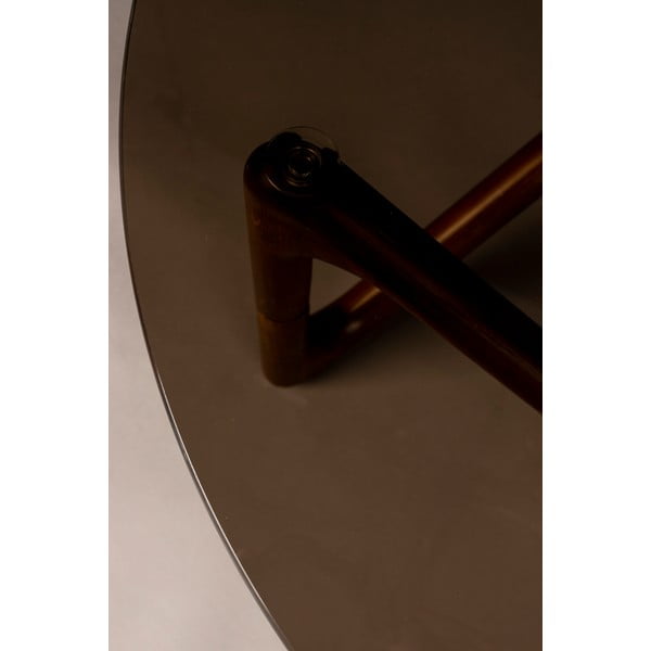 Măsuță de cafea maro rotundă cu blat din sticlă ø 80 cm Naia – Dutchbone-image-3
