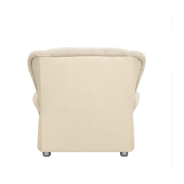 Șezlong bej cu tapițerie din catifea reiată Lord – Ropez-image-4