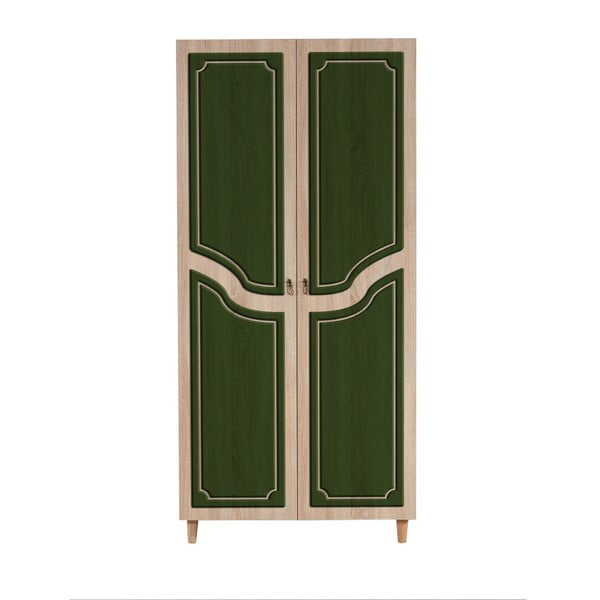 Dulap cu 2 uși Stil Retro Green, 90 x 192 cm