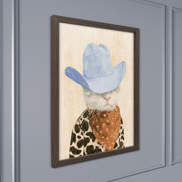 Tablou cu ramă imprimat 30x40 cm Howdy Cat – Styler-image-1