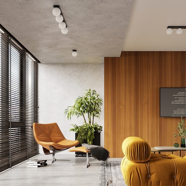 Plafonieră neagră cu abajur din sticlă ø 12 cm Umerta – Sollux-image-3