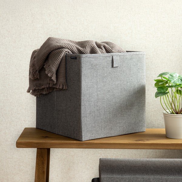 Cutie de depozitare gri din material textil 32x31,5x31,5 cm Soft Storage Cube – Bigso-image-1