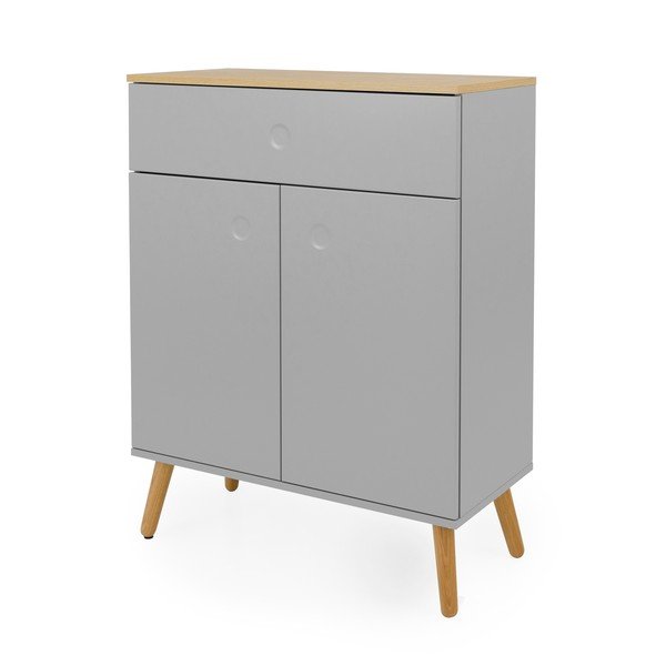 Dulap cu detalii în decor de stejar Tenzo Dot, lățime 79 cm, gri-image-1