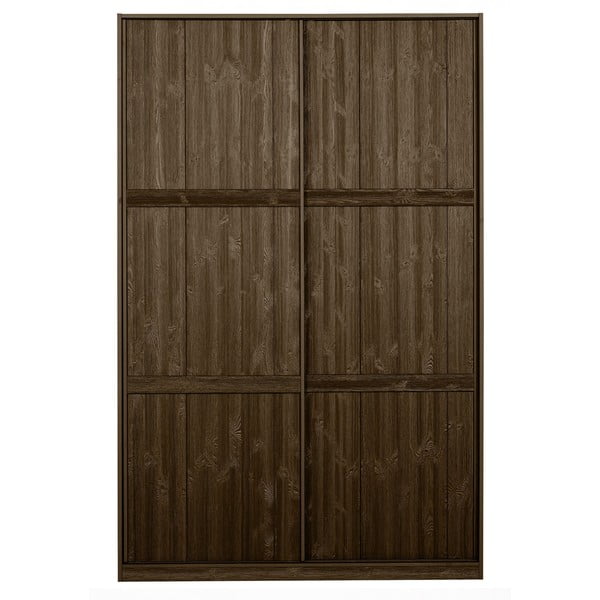 Șifonier maro din lemn masiv de pin cu ușă glisantă 139x215 cm Katoi – BePureHome