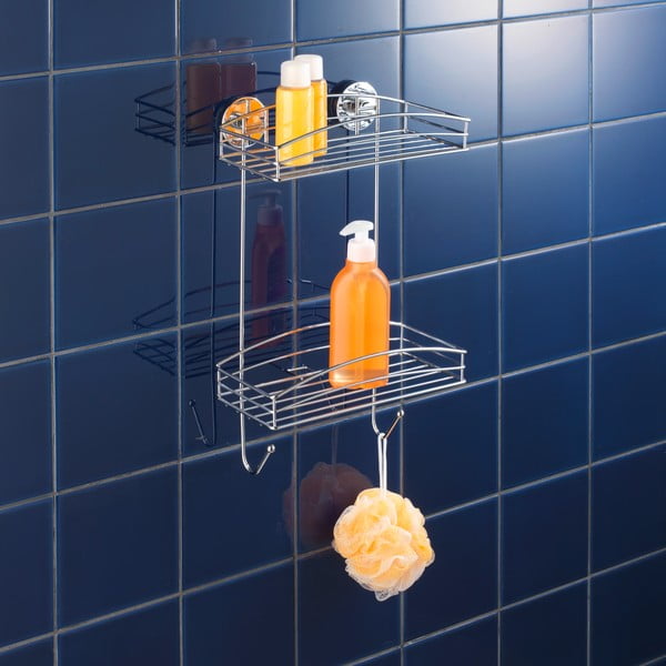 Etajeră cu 2 rafturi Wenko cu suport de prindere Vacuum-Loc, până la 33 kg-image-1