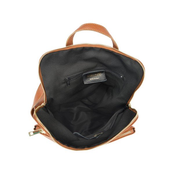 Rucsac din piele Isabella Rhea Carrie, maro coniac-image-3