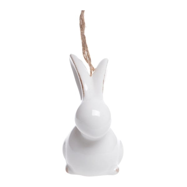 Decorațiune suspendată din ceramică Ewax Bunny Swing, alb