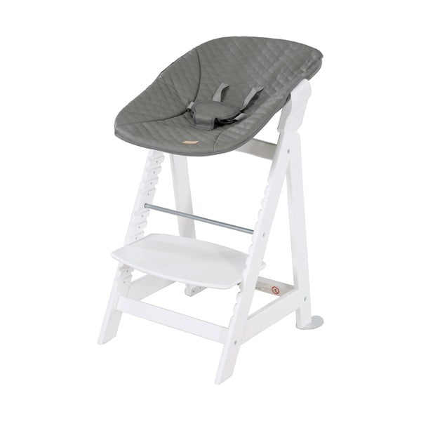 Scaun de masă pentru bebe alb Luxe – Roba