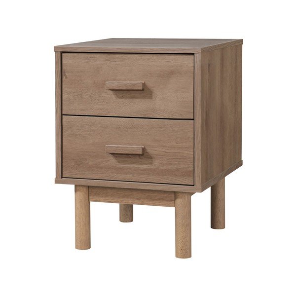 Noptieră în culoare naturală cu aspect de lemn de stejar Melanie – Støraa-image-2