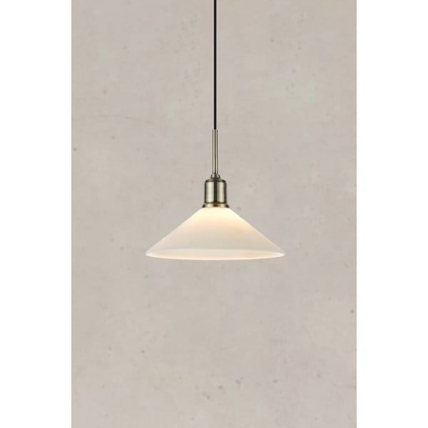 Lustră albă/alămie cu abajur din sticlă ø 25 cm Vela – Markslöjd-image-4