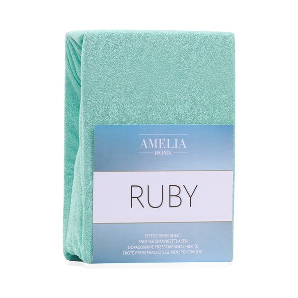 Cearșaf elastic pentru pat dublu AmeliaHome Ruby Siesta, 200-220 x 200 cm, verde-image-2
