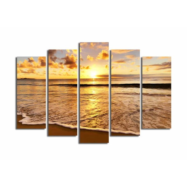 Tablou din mai multe piese Sunset Over The Sea, 105 x 70 cm