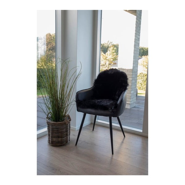 Blană neagră sintetică 50x85 cm – House Nordic-image-2