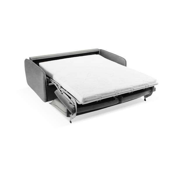 Canapea gri extensibilă cu tapițerie din catifea 194 cm Vienna – Cosmopolitan Design-image-4