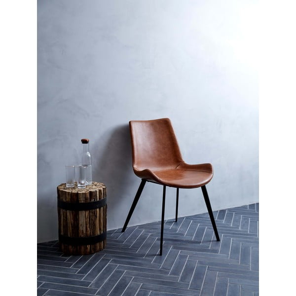 Scaun dining din piele artificială DAN–FORM Denmark Hype, maro-image-1