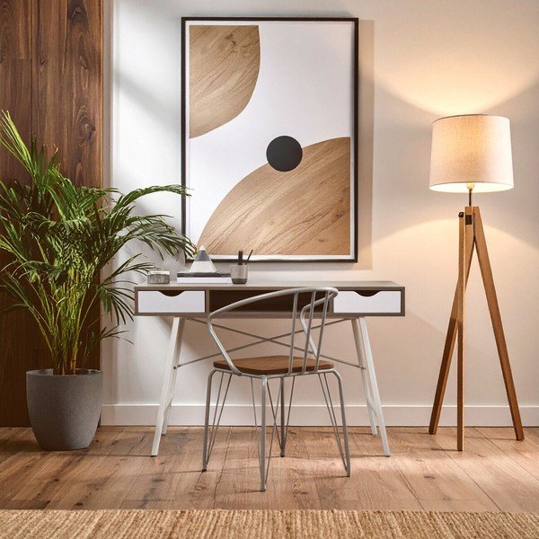 Scaun de dining gri/în culoare naturală închisă din lemn de ulm District – Premier Housewares-image-3